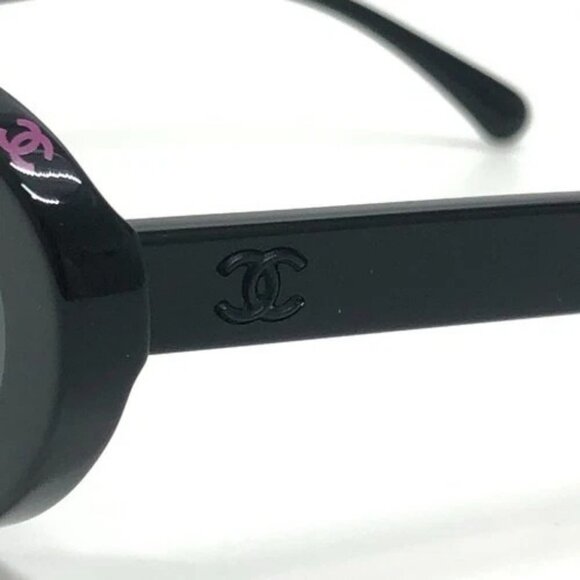 CHANEL 5416-A CC Mark Eyewear Oval Shape sunglasses Plastic Black Unused main image 7